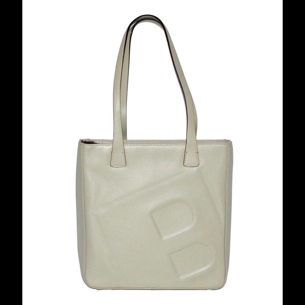 Authentic BALLY "B" Embossed Leather Tote Shoulder Bag Handbag Purse Sage Green